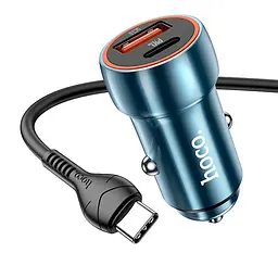 Адаптер автомобільний HOCO Type-C Cable Blue whale car charger set Z46A набір коричневий - мініатюра 3
