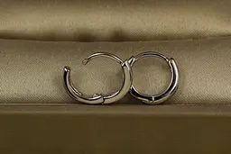 Сережки Xuping Jewelry гладкі кільця з округлими краями 1.2 см сріблясті - мініатюра 2