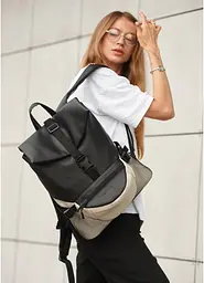 Жіночий рюкзак Sambag RENEDOUBLE чорно-сірий 37 x 31 x 14 см (27151130r)