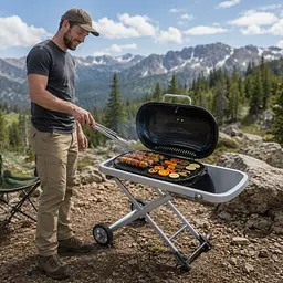 Газовий гриль Weber Traveler 100 х 45 х 80 см / Портативний газовий гриль / Барбекю для природи - мініатюра 3