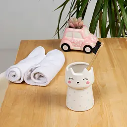 Підставка для зубних щіток МВМ My Home Cute cat, білий (BA-21 WHITE) - мініатюра 3