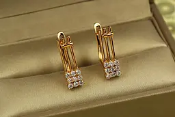 Сережки Xuping Jewelry Дієз 1.8 см золотисті - мініатюра 2