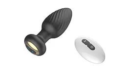 Анальна пробка B - Series Cute Retating Remote, 9.8 см (чорний) - мініатюра 8