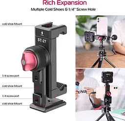 Тримач для смартфона Ulanzi ST-27 Metal Phone Tripod Mount Clip [80662] - мініатюра 8