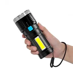 Ручной аккумуляторний фонарик X509 4LED+COB - мініатюра 2