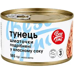 Тунець Best Time шматочками в маслі В 185 г (901887)