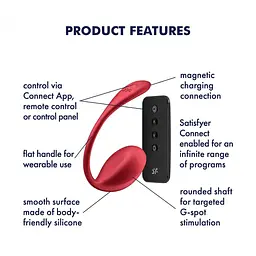 Віброяйце Satisfyer Shiny Petal 23 см (червоний) - мініатюра 7