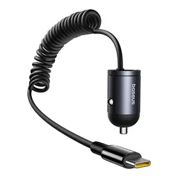 Автомобільний зарядний пристрій Baseus Tiny Star Mini Car Charger (C+C Cable Included) 30W чорний C00035001121-00 - мініатюра 3