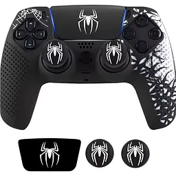 Чохол на геймпад Silicone Case для Sony DualSense Spider-Man + Touch Pad Sticker Black [156500] - мініатюра 2