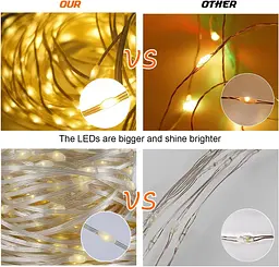 Гірлянда Lezonic 220 LED Fairy Lights Outdoor Power, 8 м/8 режимів, ПВХ Fairy Lights з дистанційним упрв - мініатюра 4
