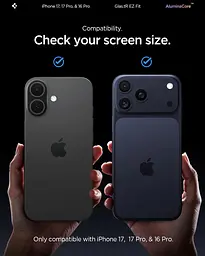Загартоване скло Spigen AluminaCore для iPhone 17 / 17 Pro / 16 Pro, 2 шт., твердість 9H+ - мініатюра 5