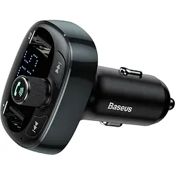 Автомобільний зарядний пристрій Baseus FM Launcher S-09 2.4A 2USB black (CCMT000301) - мініатюра 3