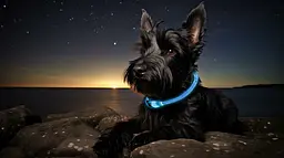 Світлодіодний (LED) нашийник Happet з USB для собак, блакитний, 50 см, M (LE11) - мініатюра 2