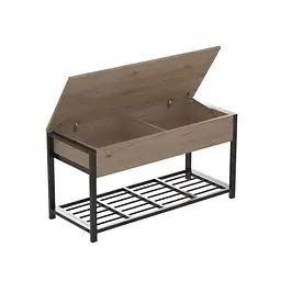 Банкетка з ящиком Ferrum-decor Дрейк 1 550x1000x400 метал Чорний ДСП Дуб Сан-Марино 16 мм (FRD-103046)