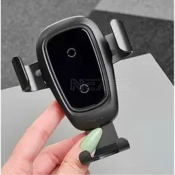 Тримач в машину з бездротовим ЗП Baseus Metal Gravity Car Mount (Air Outlet Version) 1.7A QC3.0 сірий (17217) - мініатюра 4