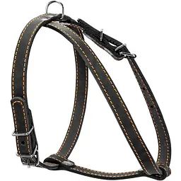 Шлея для собак Collar одинарна, шкіра, для міні порід, 40-48х43-51х1,4 см, чорний (6341)