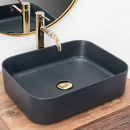 Умивальник Rea Kaya navy blue mat накладних REA-U5656, Синий - мініатюра 2