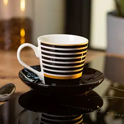 Чашка з блюдцем порцелянова 200 мл, horizontal Liling Rongxiang Ceramic RX-N24708B - мініатюра 7