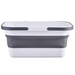 Відро складане MBM My Home Bin-19 біло-сіре 16 л (BIN-19 16L WHITE/GRAY)