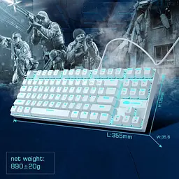 Клавіатура MageGee MK-Star Blue Switch White (6971969720268-UA) - мініатюра 6