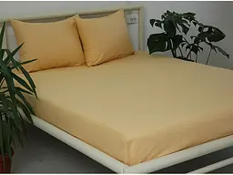 Простирадло на гумці + наволочки Apricot Cream TAG tekstil 160х200х20 см pbe0040933 - мініатюра 2