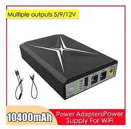 UPS ДБЖ безперебійне живлення для роутера, термінала ONU 9V/12V Voltronic DCP018W 10400mAh - мініатюра 6