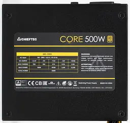 Блок живлення Chieftec Core 500W 80+ Gold (BBS-500S) Black - мініатюра 3