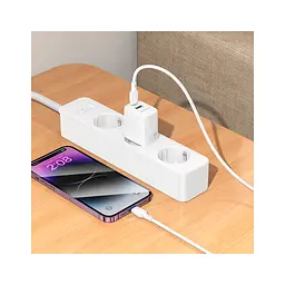 Зарядний пристрій BOROFONE BN27 Fuente 1xUSB-C PD 20 Вт + 1xUSB QC 3.0 білий (6941991120268) - мініатюра 10