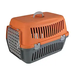 Переноска для котів і собак AnimAll CNR-134, сіро-помаранчева, 58×42×42 см