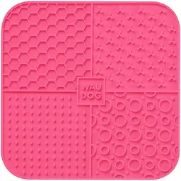 Миска-килимок для собак та котів Waudog Silicone для злизування 190х190х10 мм рожевий