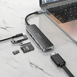 Хаб порт реплікатор Hoco Usb-C PD HB24 Easy display multi-F adapter - мініатюра 2