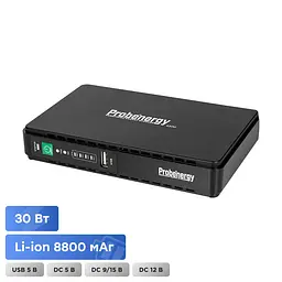 Джерело безперебійного живлення Mini UPS Probenergy DC-30WA 8800mAh 5V/9V/12V/15V, Li-ion 4*2.2Ah, для роутера і медіаконвертера (42-00160) - мініатюра 2
