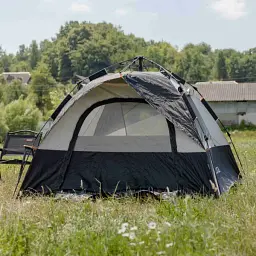 Намет туристичний Lugi LU-016B на 2-3 людини 200 * 195 * 140 см чорний - мініатюра 2