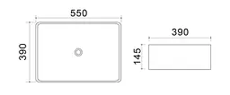Умивальник накладний Mixxus Premium Quadro-0108 550x390x145 мм MP6652, Графит - мініатюра 3