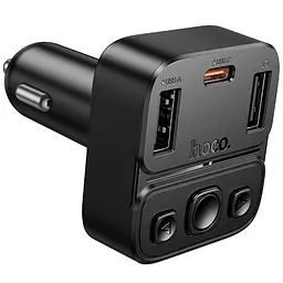 АЗП FM модулятор Hoco E87 Delta 35W (1USB-A/1C) Black - мініатюра 2
