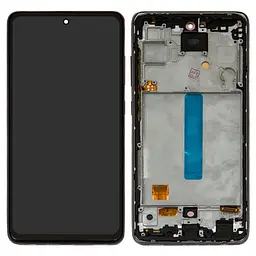 Дисплей Samsung A525 Galaxy A52, A526 Galaxy A52 5G, чорний, з рамкою, ., original LCD size, (OLED)