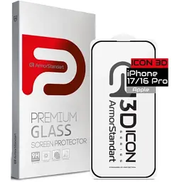 Скло захисне Armorstandart Icon 3D Apple iPhone 17 / 16 Pro (ARM86213)