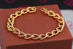 Браслет Xuping Jewelry кріплення ланок вісімкою 20 см 7 мм золотистий