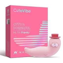 Симулятор орального секса с вибрацией CuteVibe Franky, 10.5х1.2 см (розовый) - миниатюра 5