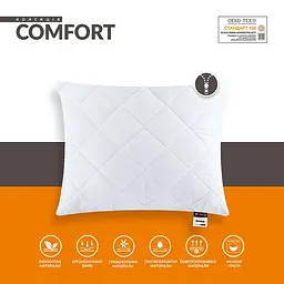 Подушка Ideia Comfort Standart на блискавці, 70х50 см, білий (8-11889) - мініатюра 6