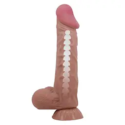 Фалоімітатор Baile Sliding Skin Bendable 9.4'' 24 см коричневий - мініатюра 2