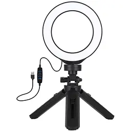Кільцева USB LED лампа Puluz PKT3058B 4.7+ штатив 12 см