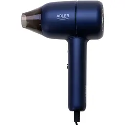 Фен Adler AD 2279b синий 1800Вт/ 2 скорости/ хол.обдув/ темп.режимов-2/ионизация/ насадки - 1 шт.