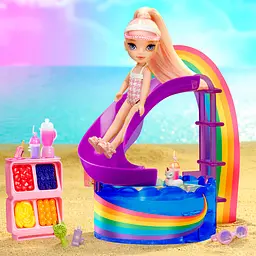 Ігровий набір з лялькою Rainbow High Littles Веселкове свято в басейні з аксесуарами (522249) - мініатюра 2