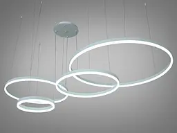 Люстра світлодіодна Diasha 1029-800+600+500+300WH 157, 50-110 см, діаметр 150 см, регульована висота, пульт ДК, сучасний стиль для - мініатюра 3