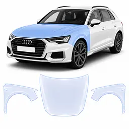 Антигравійна захисна бронеплівка за лекалами для Audi Q3 F3 2018-2024 - капот і передні крила