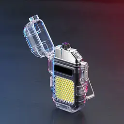 Електроімпульсна USB запальничка з ліхтариком Double Arc Lighter, подарункова, дві дуги, акумуляторна