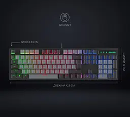 Клавіатура ігрова механічна GamePro GPMK-105 Black USB Blue Switch - мініатюра 6
