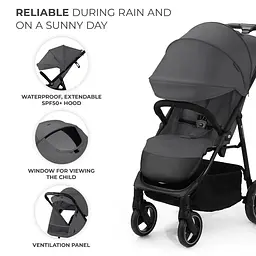 Прогулянкова коляска Kinderkraft Trig 3 Granite Grey (KSTRIG03GRY0000) - мініатюра 3