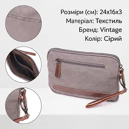 Чоловіча містка барсека з текстилю 21259 Vintage сіра - мініатюра 3